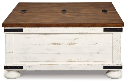 Wystfield - Cocktail Table with Storage - White / Brown, alternate view 5 with engineered wood