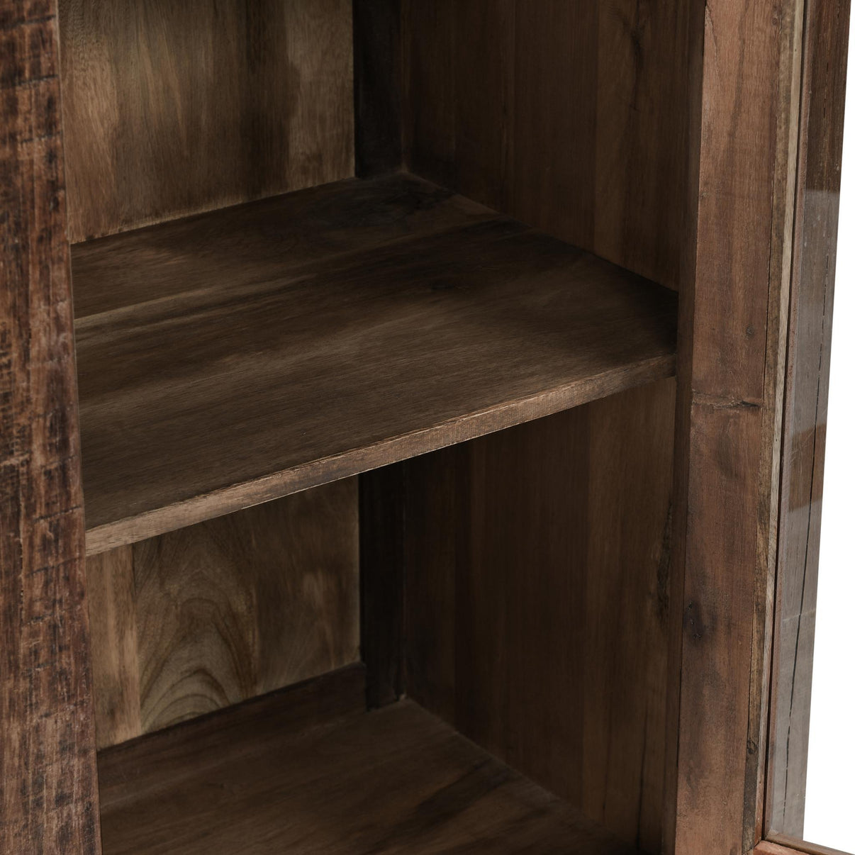 Jett - Wood 4 Door Cabinet - Natural, alternate view 6 with glass