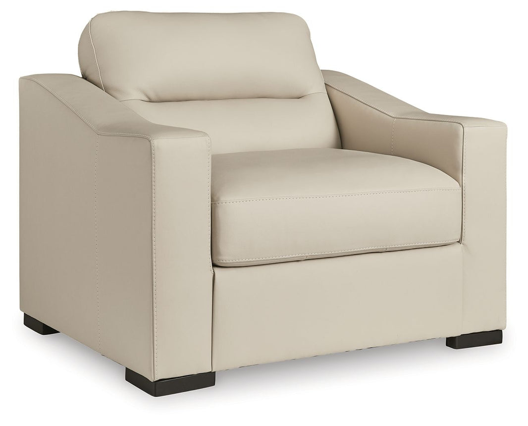 Treasure Trove - Chair And A Half - Almond, product view with top-grain leather
