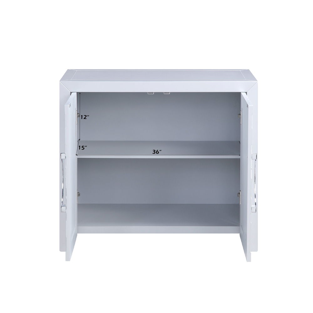 Cicero - Console Cabinet - Platinum, alternate view 3 with wood construction