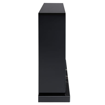 Drisana - Fireplace - Black Mirrored