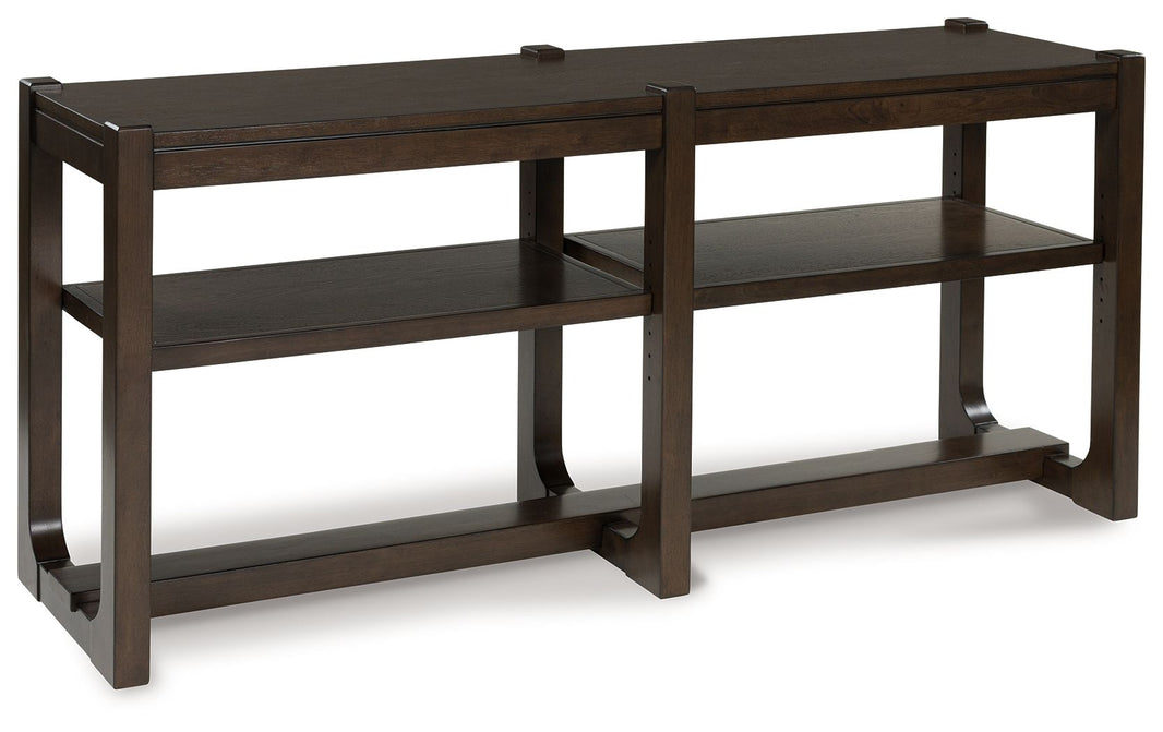 Breckington - Sofa Table - Dark Brown, product view with wood construction
