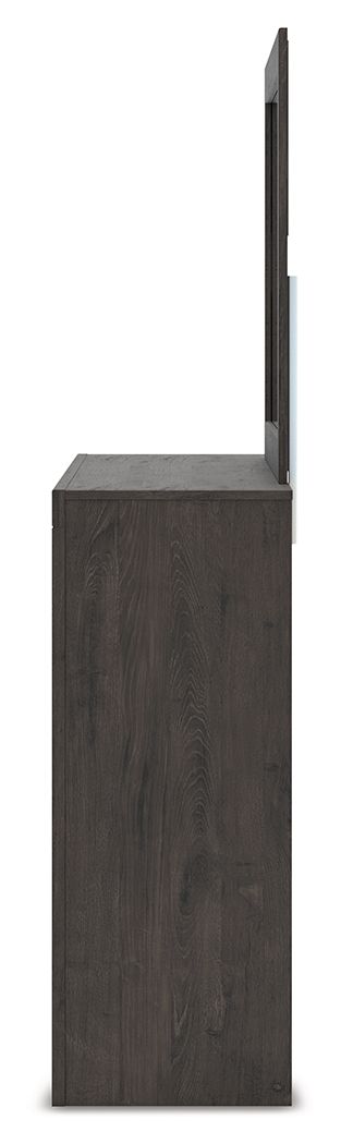 Fraluna - Dresser And Mirror - Charcoal, alternate view 5 with linen fabric