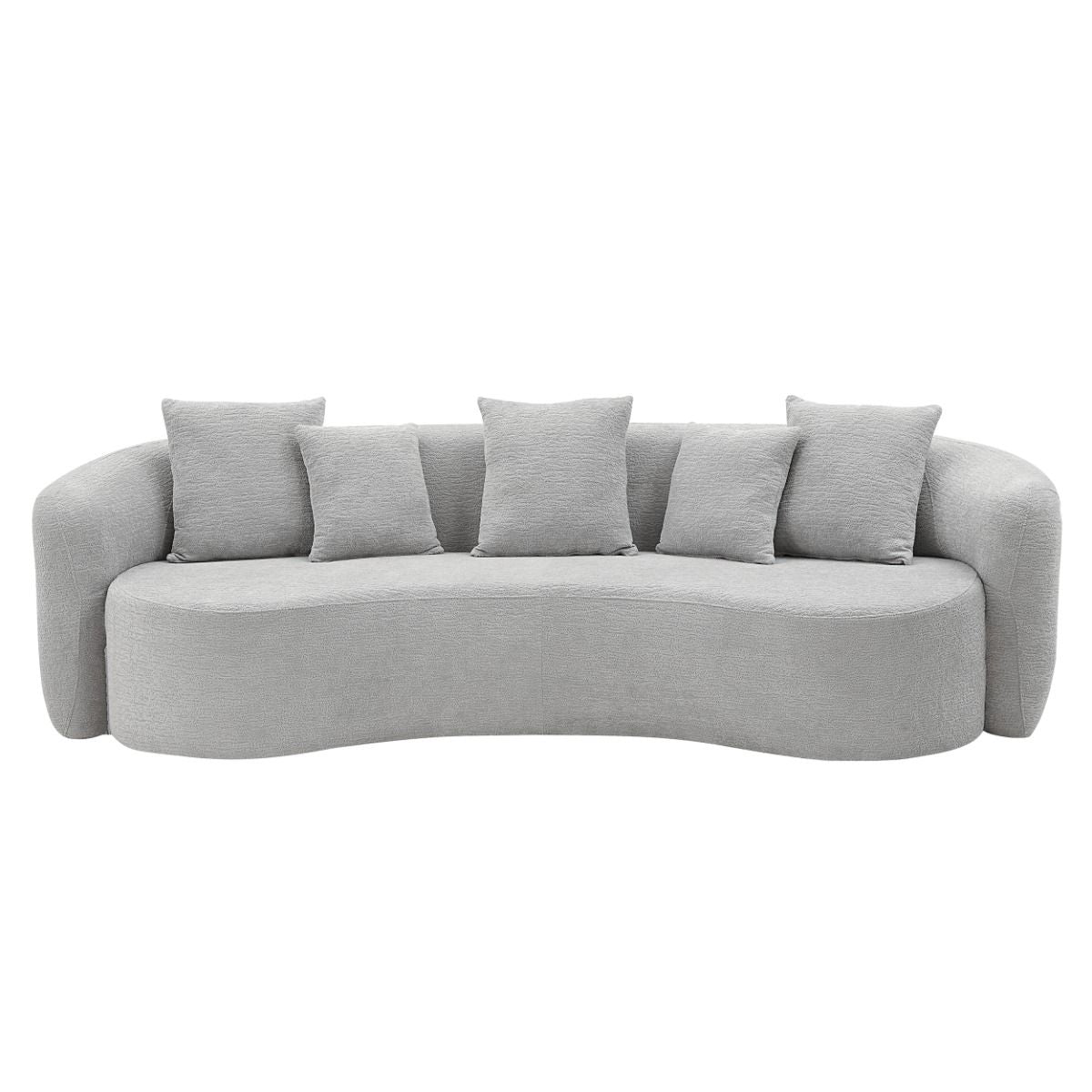 Barasa - Oversize Sofa With 5 Pillows - Gray, alternate view 7 with chenille upholstery