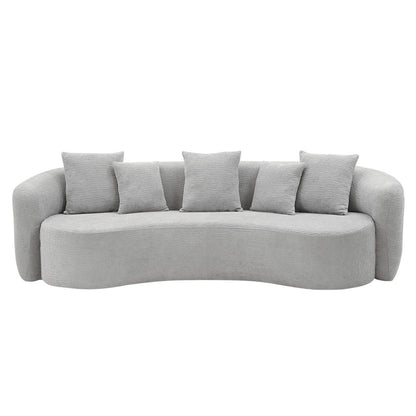 Barasa - Oversize Sofa With 5 Pillows - Gray, alternate view 7 with chenille upholstery
