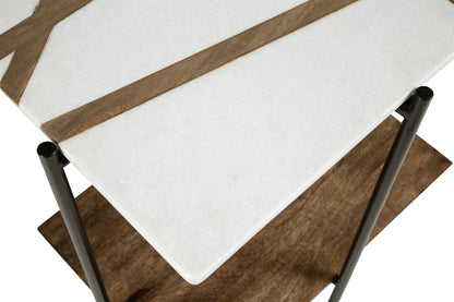 Braxmore - Accent Table - White / Light Brown, alternate view 5 with engineered wood