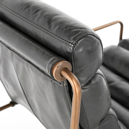Argo - Accent Chair - Jet Black, alternate view 6 with top-grain leather