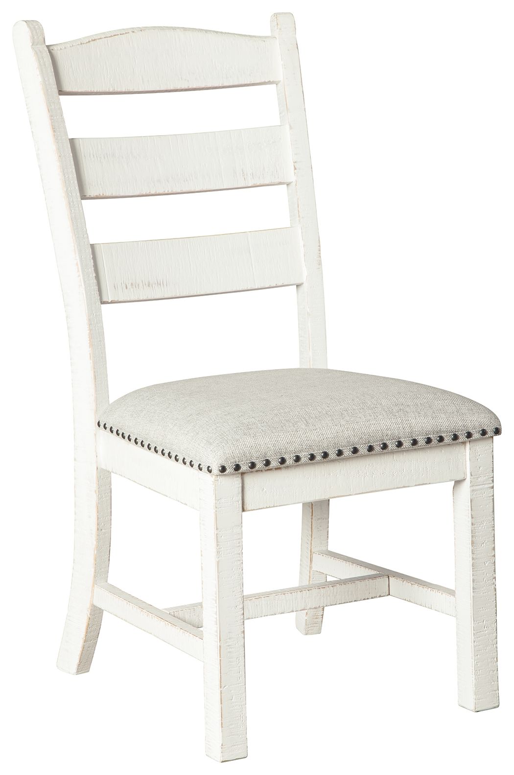 Valebeck - Dining UPH Side Chair (Set of 2) - Beige / White, product view with linen fabric