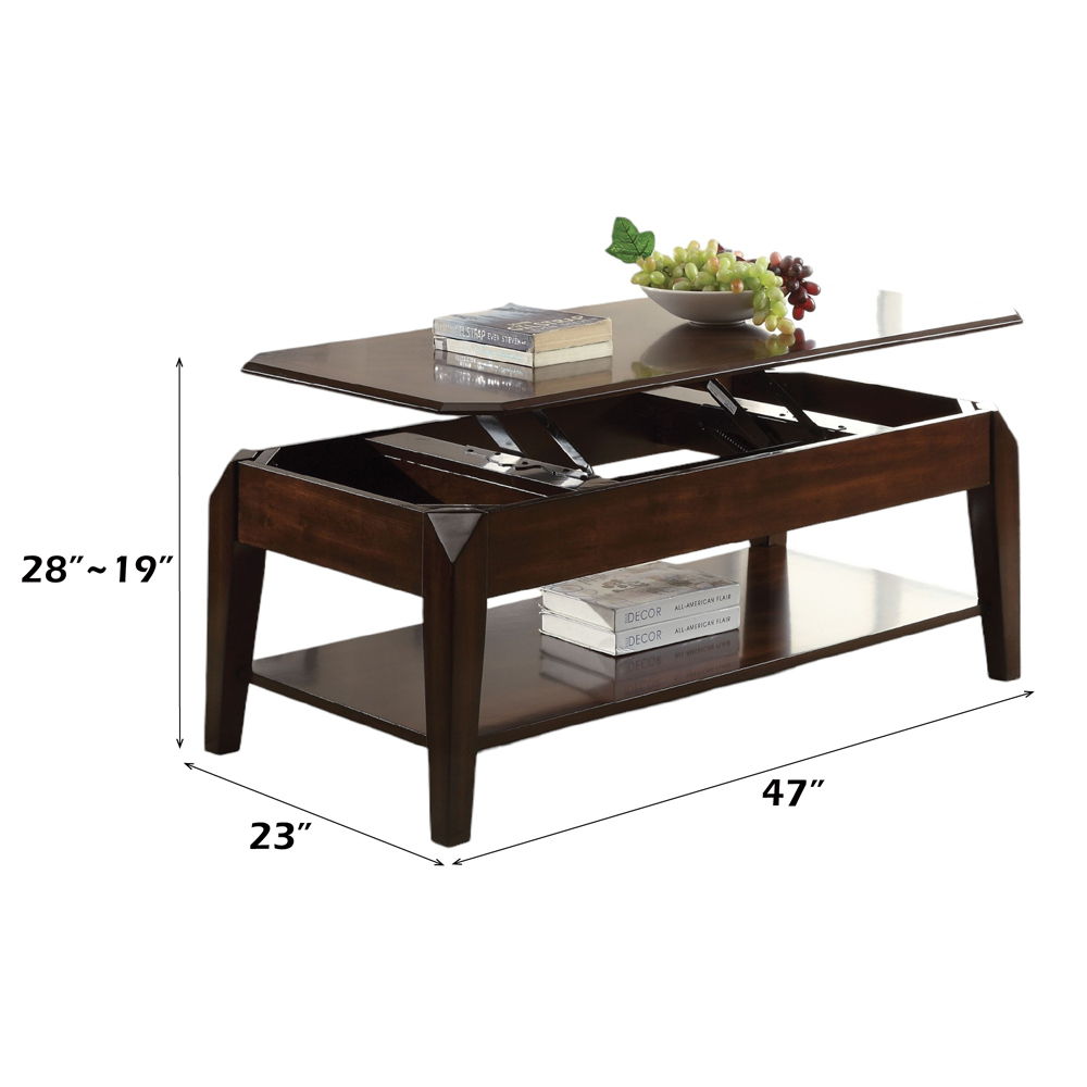 Docila - Coffee Table With Lift Top - Walnut, alternate view 2 with wood construction