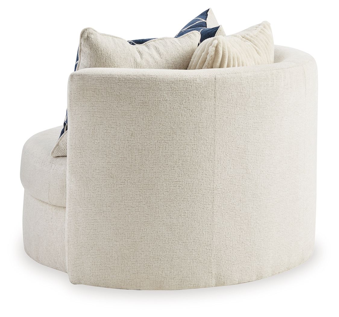 Padova - Swivel Accent Chair - Ivory, alternate view 4 with polyester fabric