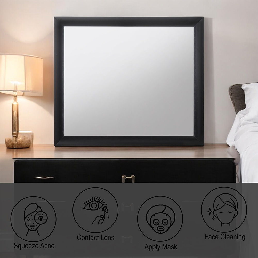 Ireland - 40" Mirror - Black, alternate view 3 with wood construction