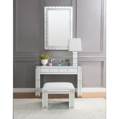Nysa - Vanity Desk - Mirrored & Faux Crystals, alternate view 7 with wood construction