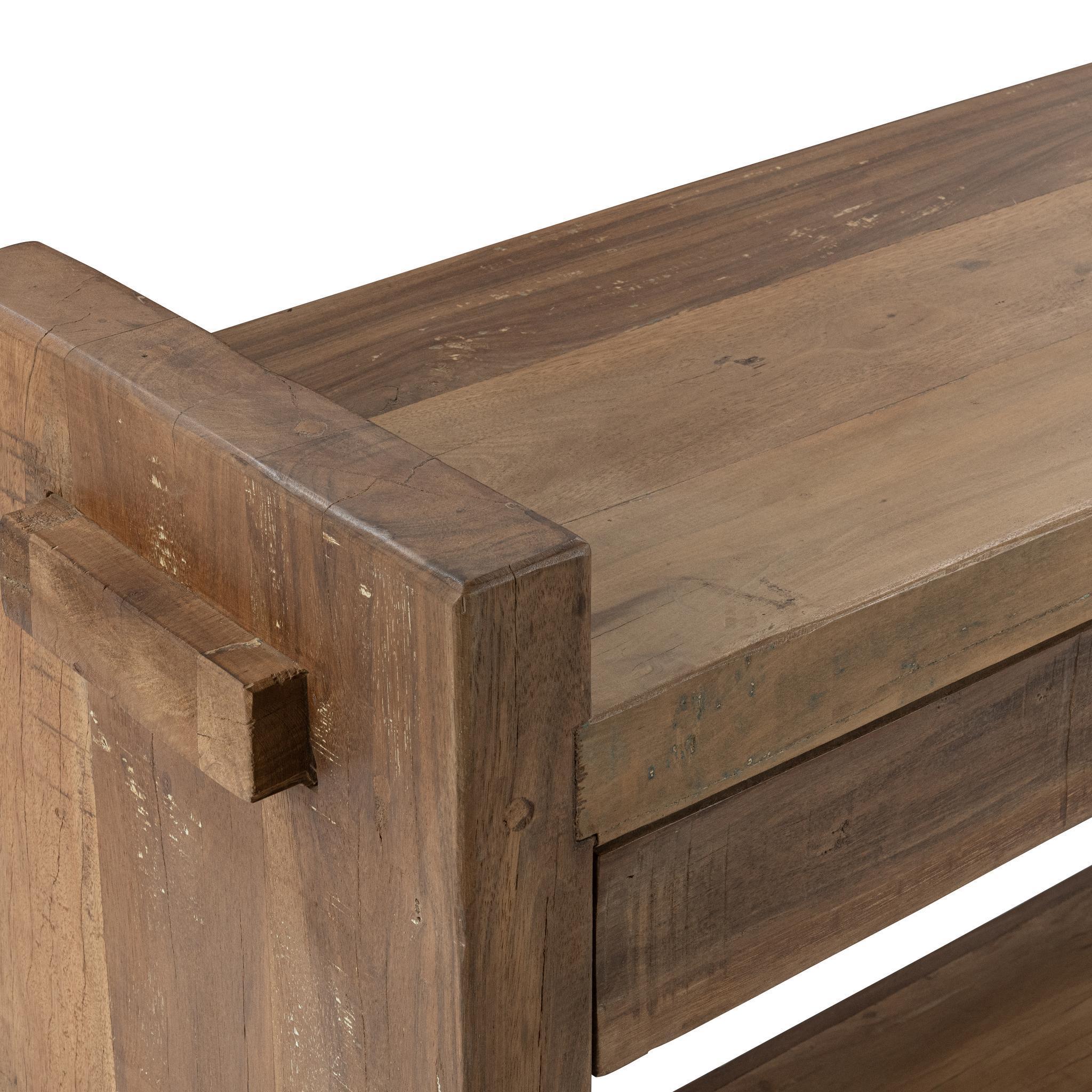 Marsa - 3 Drawer Console Table - Natural, alternate view 6 with wood construction