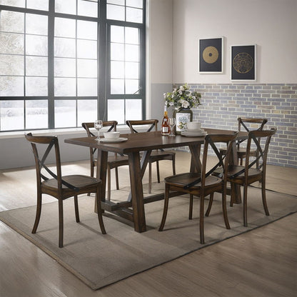 Kaelyn - Side Chair (Set of 2) - Dark Oak & Black Metal, alternate view 6 with wood construction