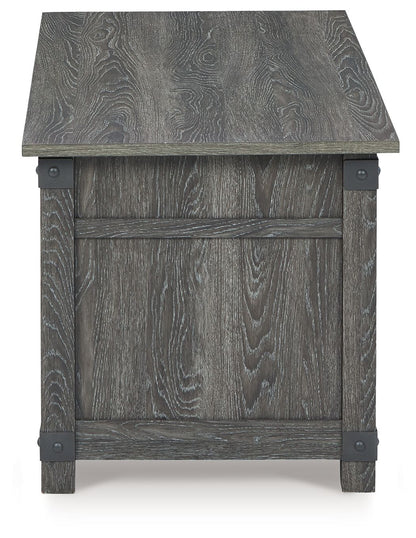 Freedan - Rect Lift Top Cocktail Table - Grayish Brown, alternate view 8 with engineered wood