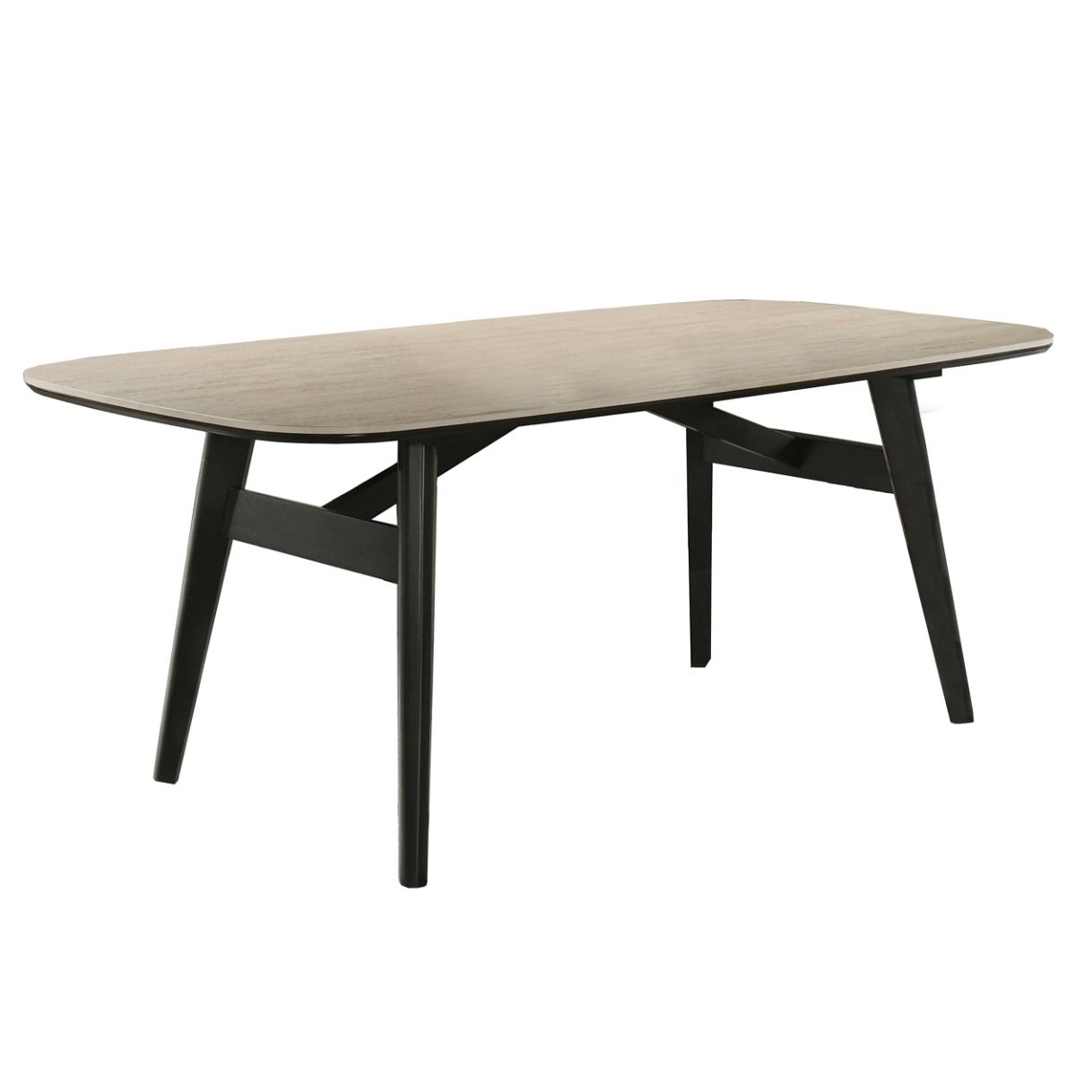 Lark - Dining Table - Travertine / Black, alternate view 5 with chenille upholstery