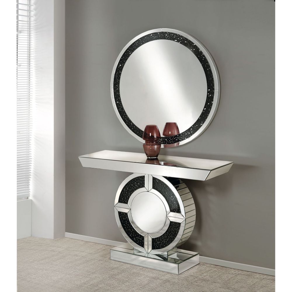 Nysa - Console Table - Faux Crystals, alternate view 2 with glass