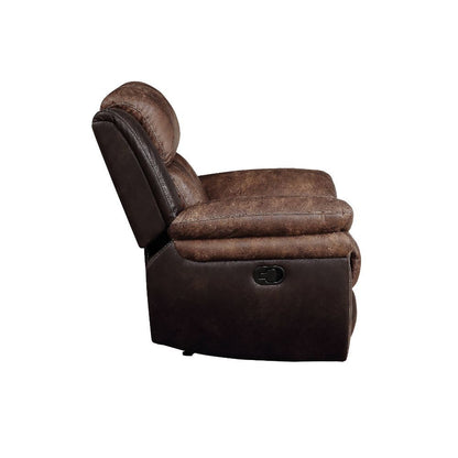 Jaylen - Motion Loveseat With Console - Toffee & Espresso Polished Microfiber