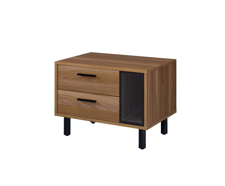 Trolgar - Accent Table - Brown Oak & Black, product view with wood construction