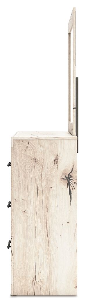 Lawroy - Dresser And Mirror - Light Natural, alternate view 5 with linen fabric
