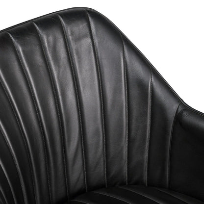 Leon - Leather Dining Chair - Midnight Raven, alternate view 5