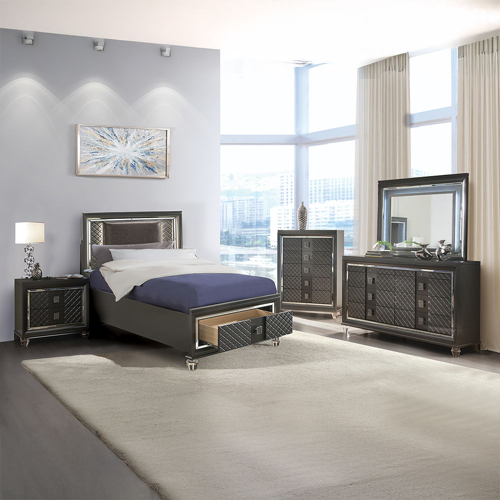 Sawyer - Dresser - Metallic Gray, alternate view 4 with wood construction