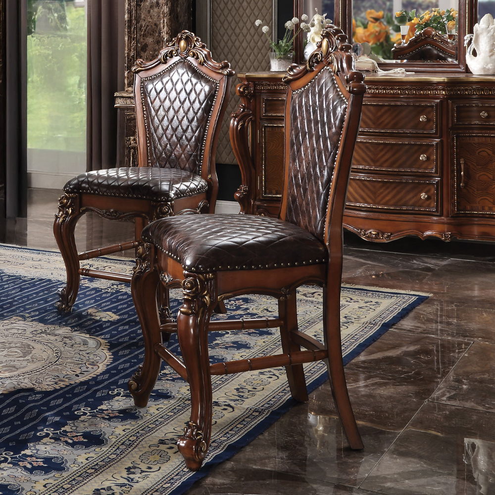 Picardy - Counter Height Chair, alternate view 2 with leather upholstery