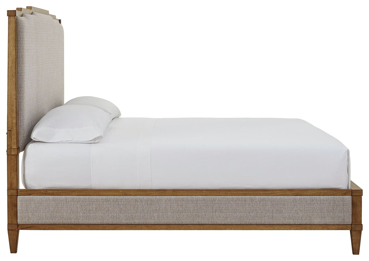 Sharlance - Upholstered Panel Bed, alternate view 4 with wood construction