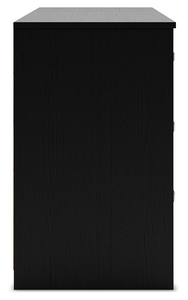 Finch - Six Drawer Dresser - Black, alternate view 8 with engineered wood