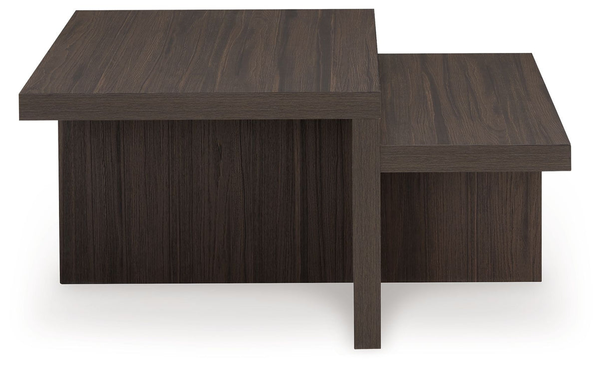 Zendex - Occasional Table Set (Set of 2) - Brown, alternate view 6 with wood construction