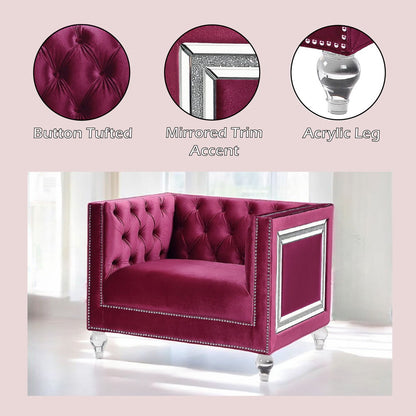 Heibero - Chair - 31", alternate view 4 with velvet upholstery