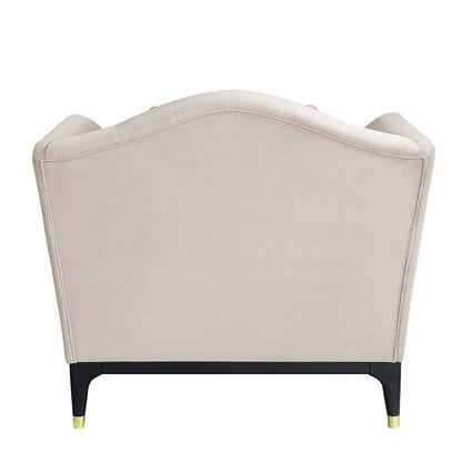 Tayden - Chair With 2 Pillows - Beige Velvet, alternate view 5 with wood construction