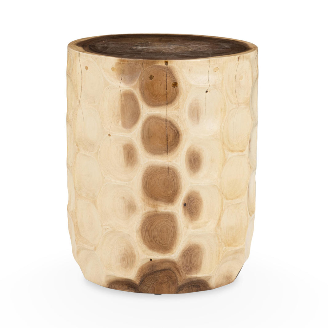 Keila - Accent Table - Natural, product view with wood construction