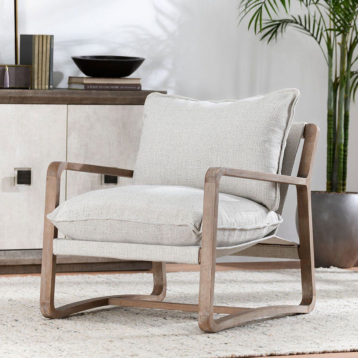 Mariah - Accent Chair - Natural, alternate view 6 with linen fabric