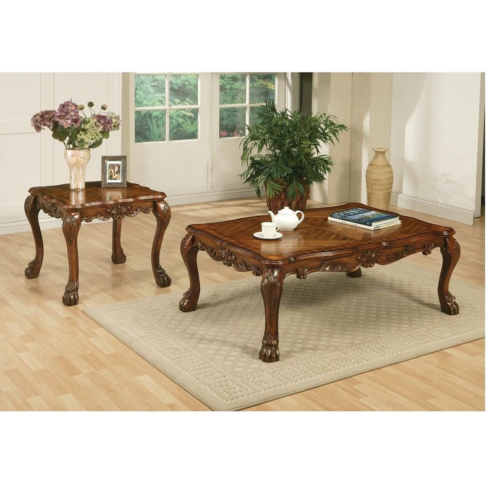 Dresden - 20" Coffee Table - Cherry Oak, alternate view 2 with wood construction