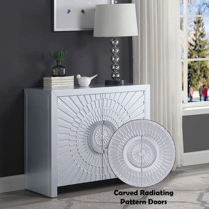 Cicero - Console Cabinet - Platinum, alternate view 4 with wood construction