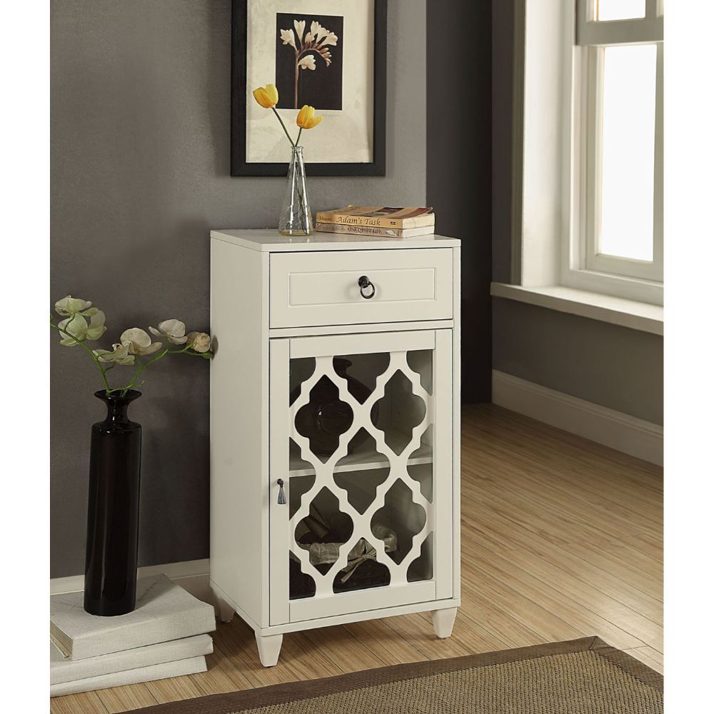 Ceara - Accent Table - White, alternate view 6 with wood construction