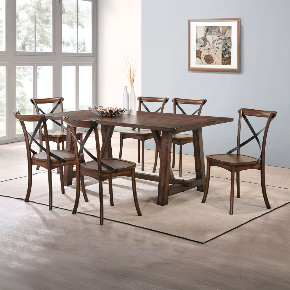 Kaelyn - Side Chair (Set of 2) - Dark Oak & Black Metal, alternate view 7 with wood construction