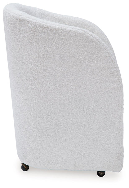 Rowanbeck - Dining Upholstered Arm Chair (Set of 2) - Ivory, alternate view 3 with polyester fabric