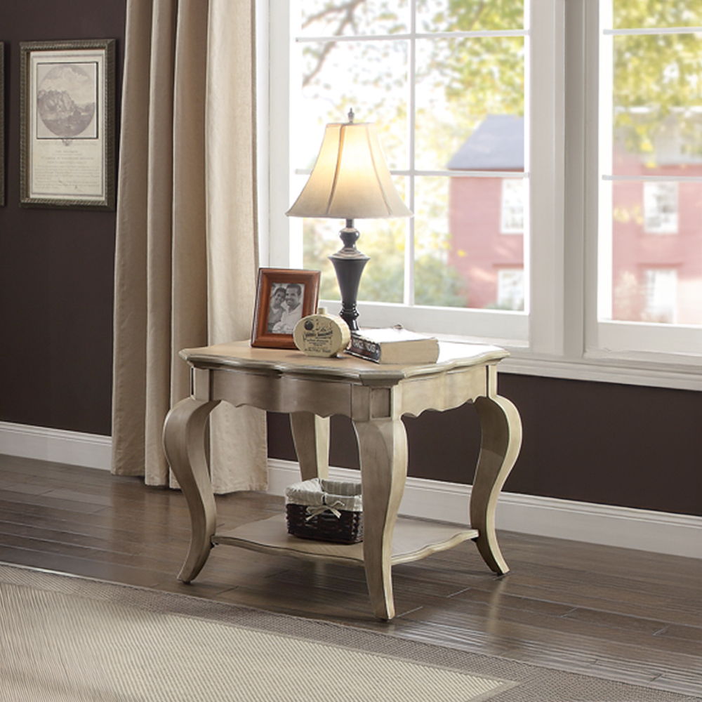 Chelmsford - End Table - Antique Taupe, product view with wood construction
