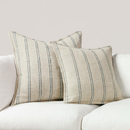 Delgada - 26" x 26" Pillow - Natural / Blue