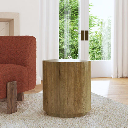 Layne - Round End Table, alternate view 12 with wood construction