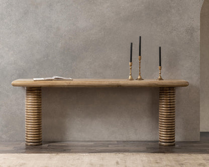 Ilaria - Rectangle Console Table - Sand Washed, alternate view 5 with wood construction
