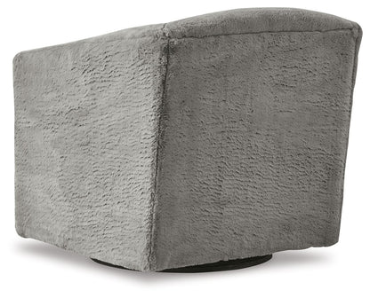 Bramner - Swivel Accent Chair - Charcoal, alternate view 5 with polyester fabric