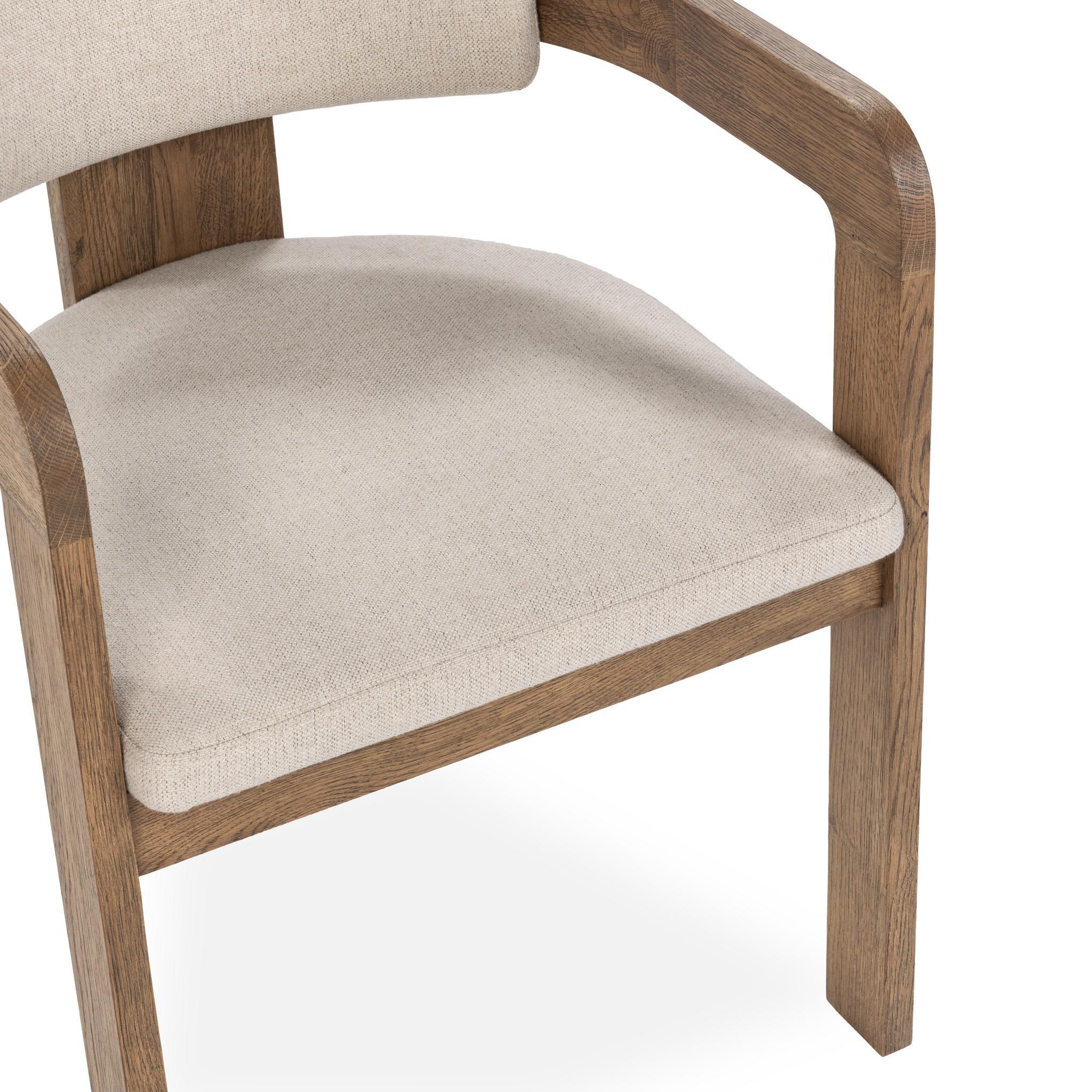 Labelle - Dining Armchair - Tan Oak, alternate view 6 with polyester fabric