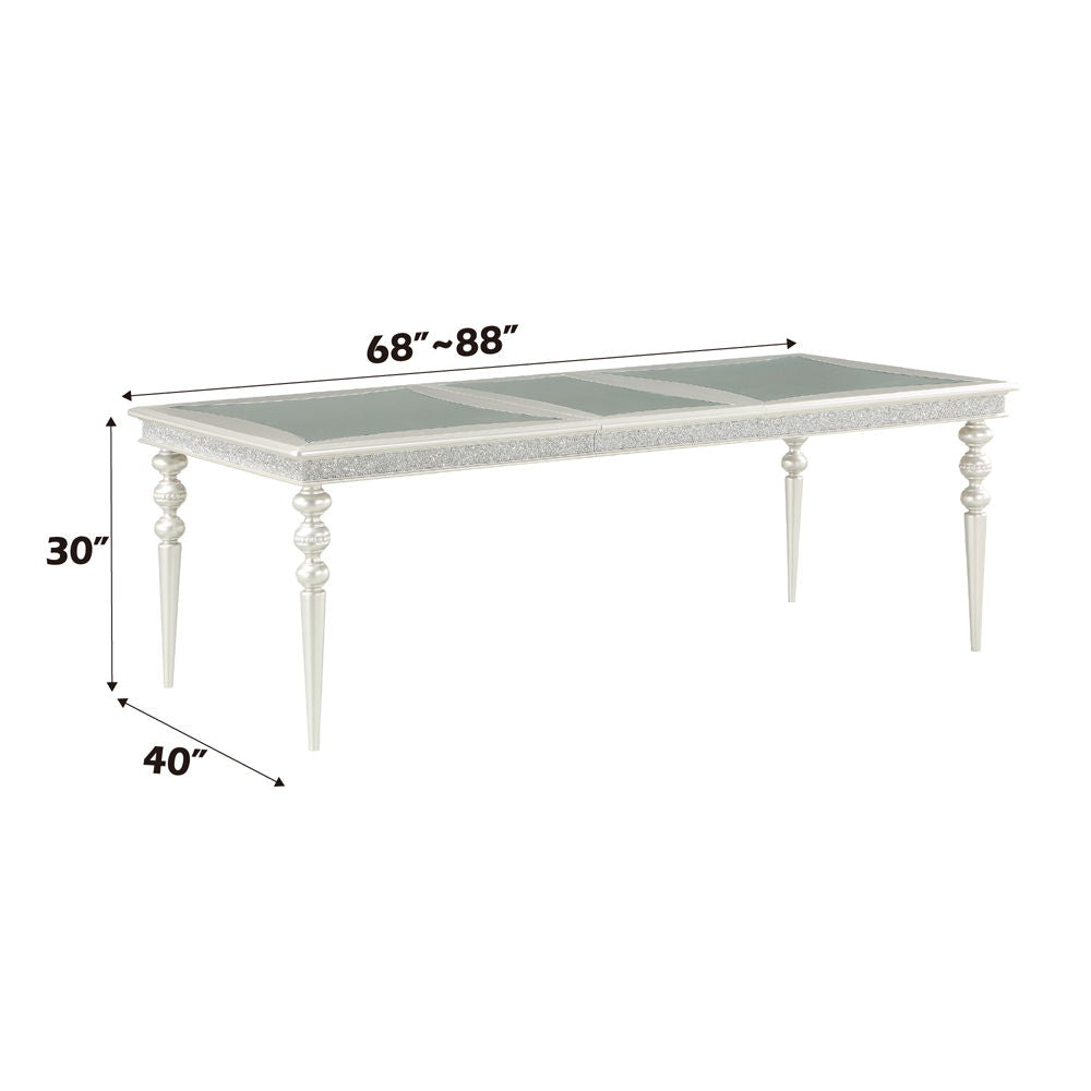 Maverick - Dining Table - Platinum, alternate view 2 with wood construction