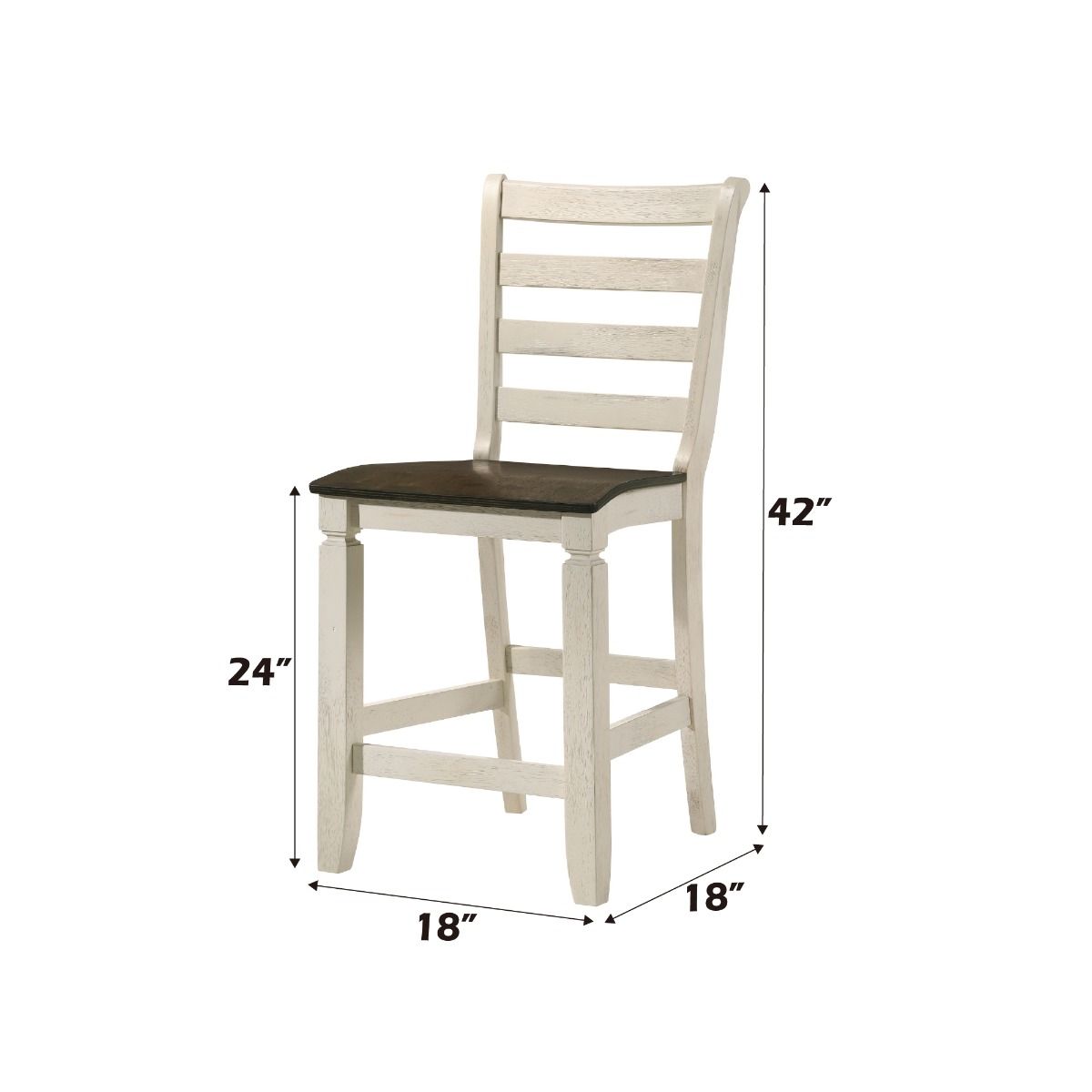 Tasnim - Counter Height Chair (Set of 2) - Oak & Antique White, alternate view 8 with linen fabric
