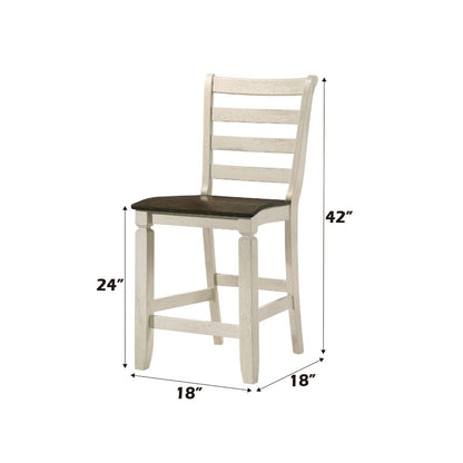 Tasnim - Counter Height Chair (Set of 2) - Oak & Antique White, alternate view 8 with linen fabric