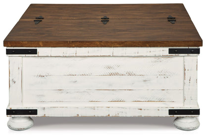 Wystfield - Cocktail Table with Storage - White / Brown, alternate view 6 with engineered wood
