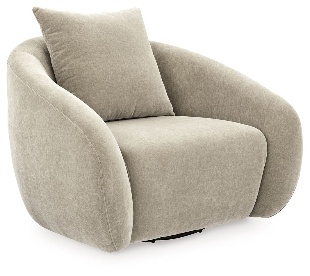 Yahya - Swivel Accent Chair, alternate view 2 with velvet upholstery